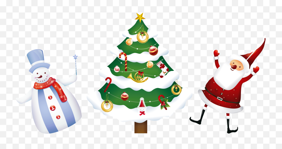 Clipart Santa Christmas Tree - Novocomtop Transparent Background Christmas Santa Clipart Emoji,Christmas Tree Clipart