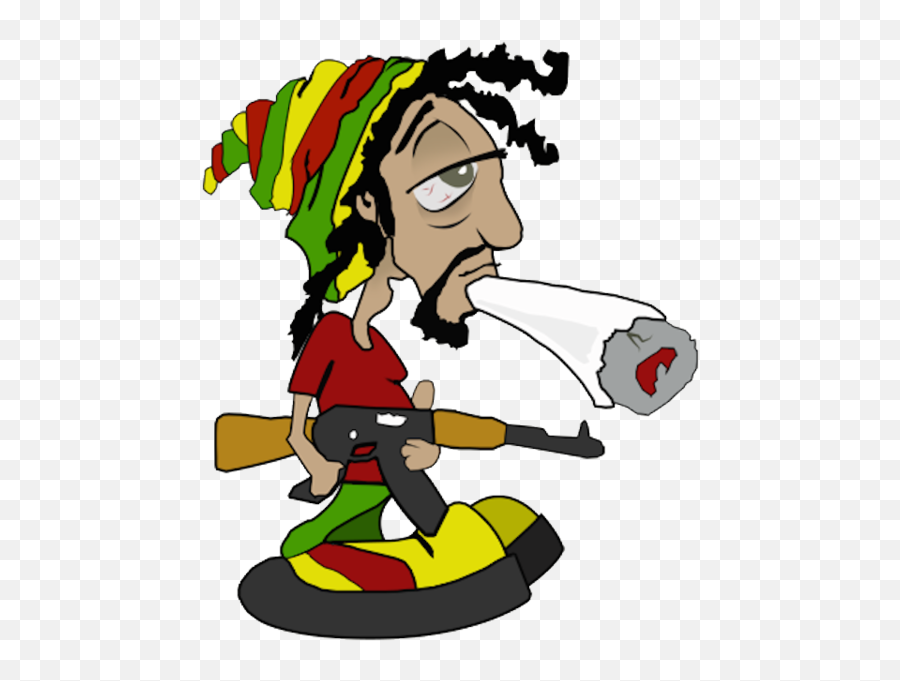 Stoned With Gun Png Official Psds - Rasta Toon Emoji,Cartoon Gun Png