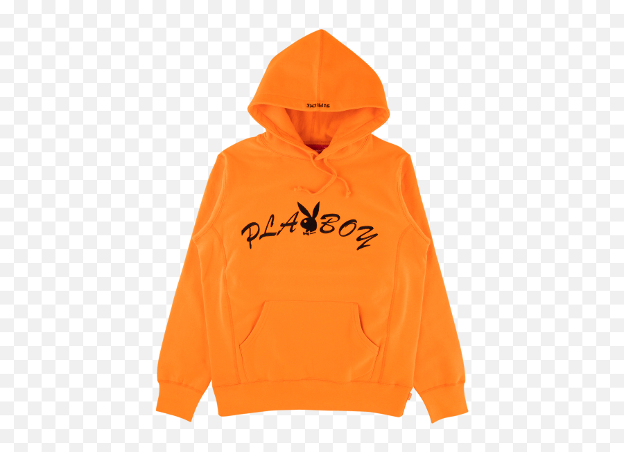 Orange Supreme Hoodie - Hooded Emoji,Supreme Box Logo Sweatshirt