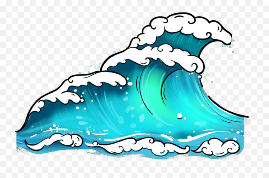 Waves Ocean Sea Blue Sticker - Waves Sticker Png Clipart Wave Sticker Png Emoji,Ocean Wave Clipart