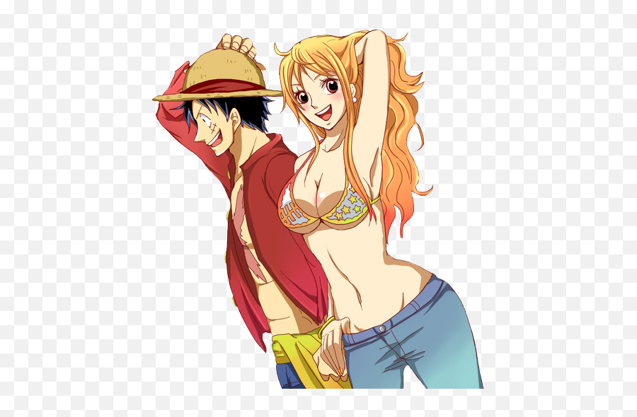 One Piece Nami And Luffy Image - One Piece Luffy Nami Png Emoji,Nami Png