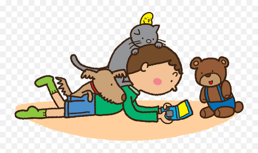 Boy With Games And Pets Clipart - Transparent Boy With Pets Emoji,Pets Clipart