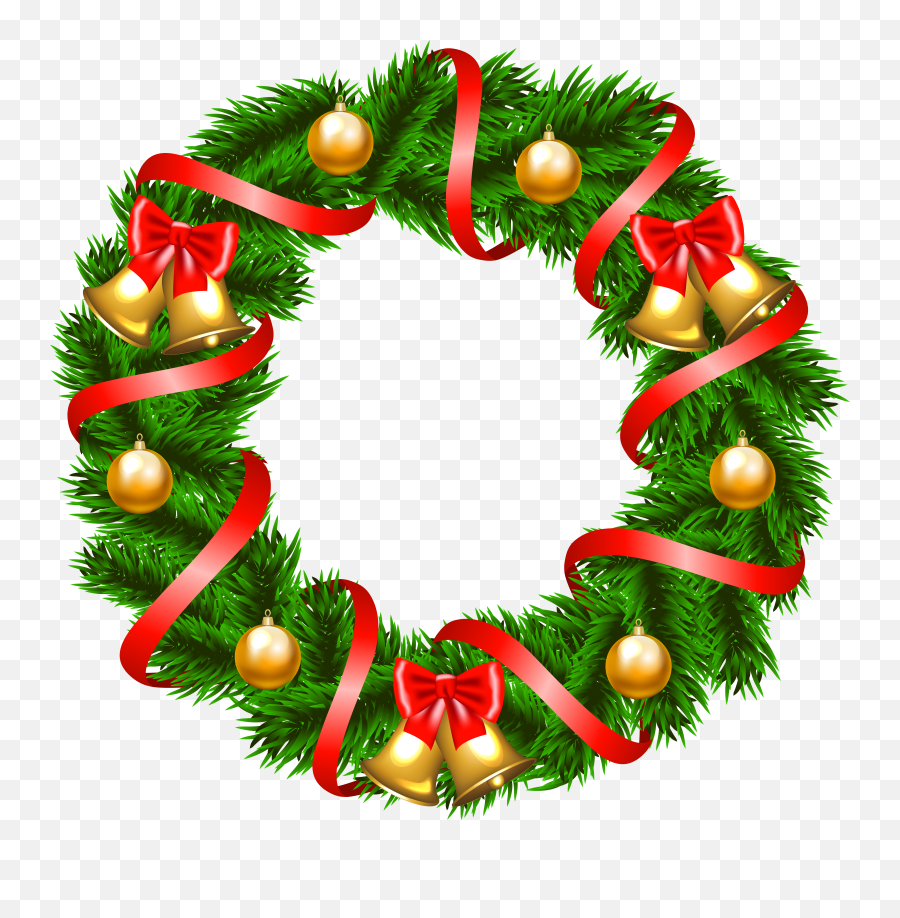 Free Christmas Wreath Cliparts - Christmas Wreath Clipart Emoji,Wreath Clipart