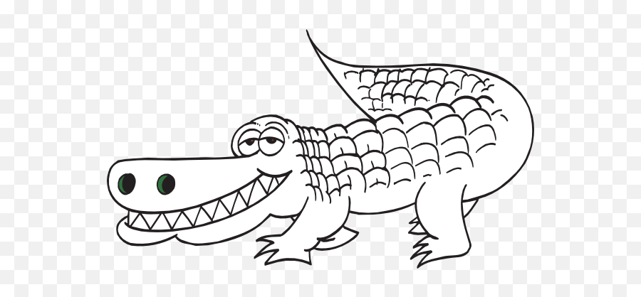 Black And White Alligator Clipart Png - Crocodiles White Black Background Emoji,Alligator Clipart