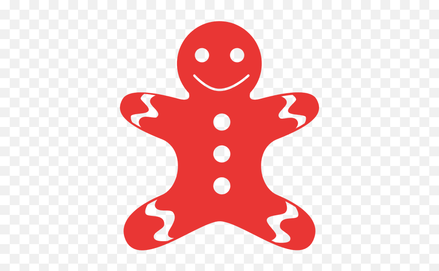 Gingerbread Man Flat Icon Red 07 - Transparent Png U0026 Svg Red Gingerbread Men Clipart Emoji,Gingerbread Man Png