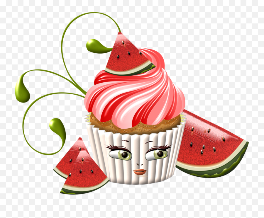 Cupcake Clipart Watermelon - Watermelon Transparent Cake Decorating Supply Emoji,Watermelons Clipart
