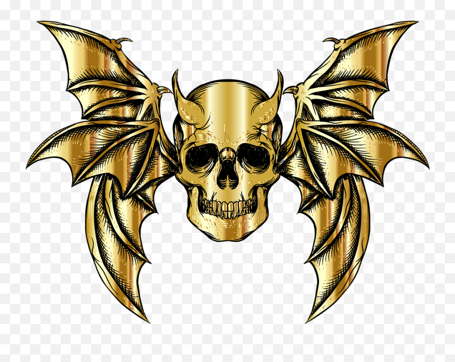 Skull Wings Horns - Free Vector Graphic On Pixabay Demon Skulls Wings Emoji,Demon Wings Png
