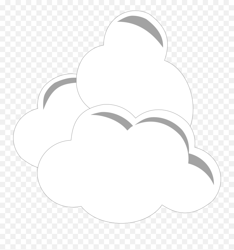 Simple Clouds Png Clip Art Simple Clouds Transparent Png - Gambar Berawan Kartun Hitam Putih Emoji,Clouds Transparent