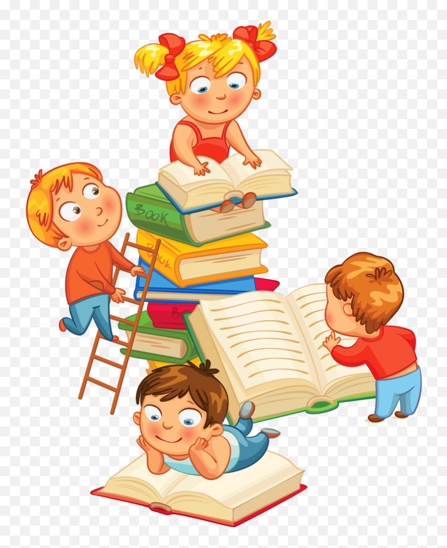 Kids Reading - Children And Books Clipart Hd Png Download Transparent Kids Reading Books Cartoon Emoji,Books Clipart