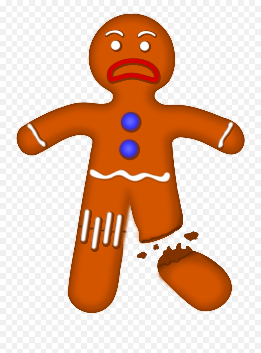 Gingerbread Man Clipart - Transparent Sad Gingerbread Man Emoji,Gingerbread Clipart