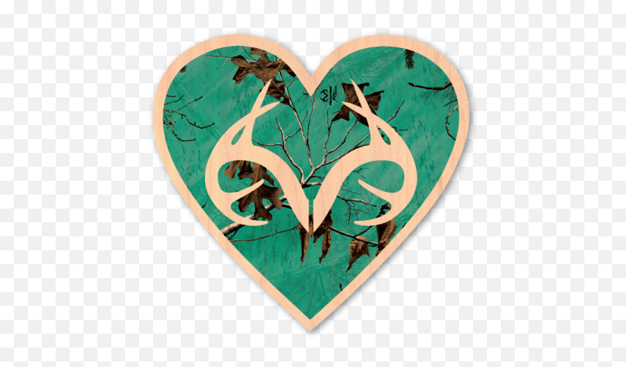 Teal Realtree Camo Heart - Realtree Emoji,Realtree Logo