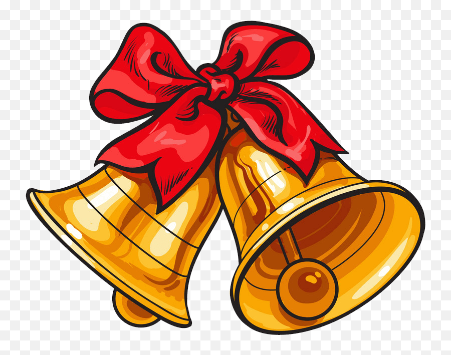 Golden Jingle Bells Clipart Transparent - Clipart World Bell Christmas Vector Emoji,Bells Clipart