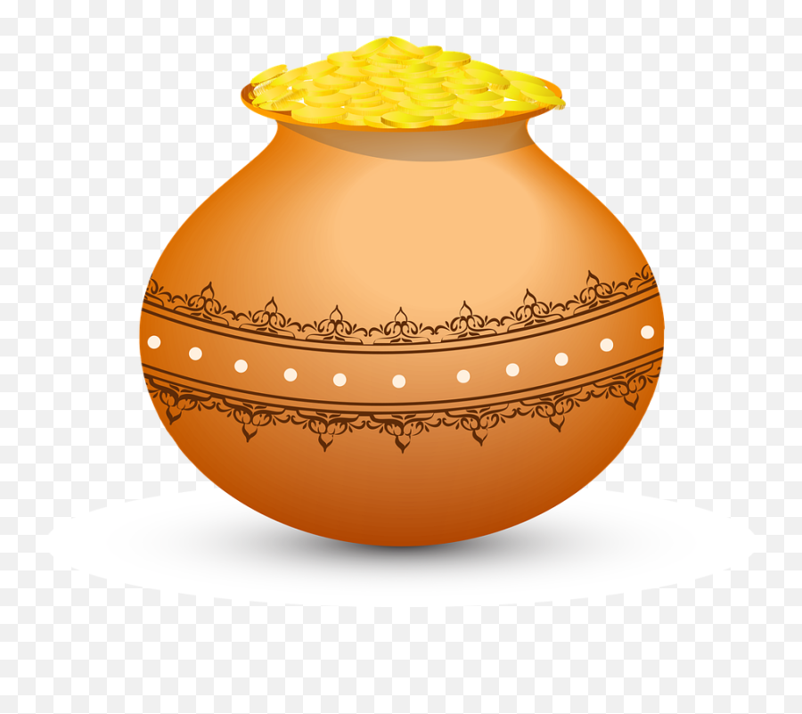 Golden Pot Magical Coin - Free Vector Graphic On Pixabay Pot Of Coins Png Emoji,Pot Of Gold Png