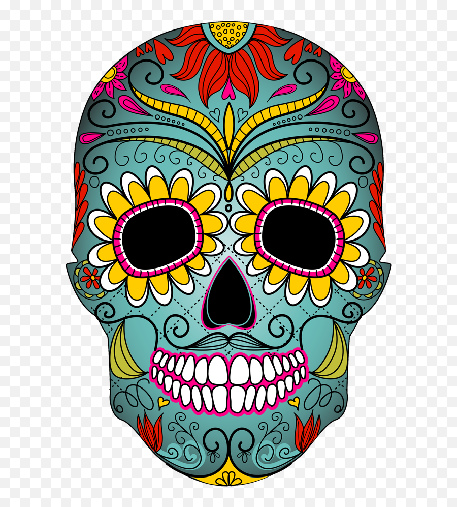 Dead Skull Clipart Png - Mexican Skull Emoji,Day Of The Dead Clipart