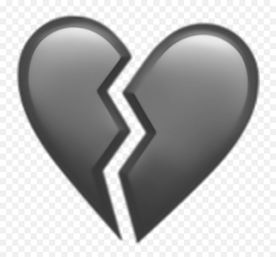 Heart Emoticon Png - Black Broken Heart Emoji Transparent,Black Heart Emoji Png