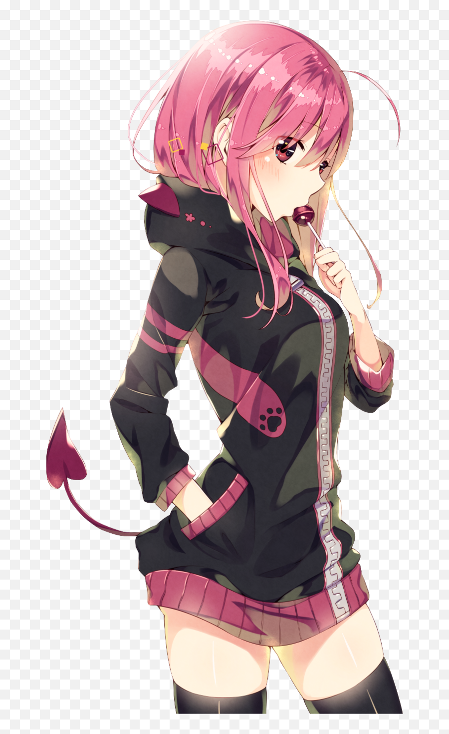 Anime Girl Hot Pink Hair Png Image With - Anime Bad Girl Pink Hair Emoji,Hot Anime Girl Png