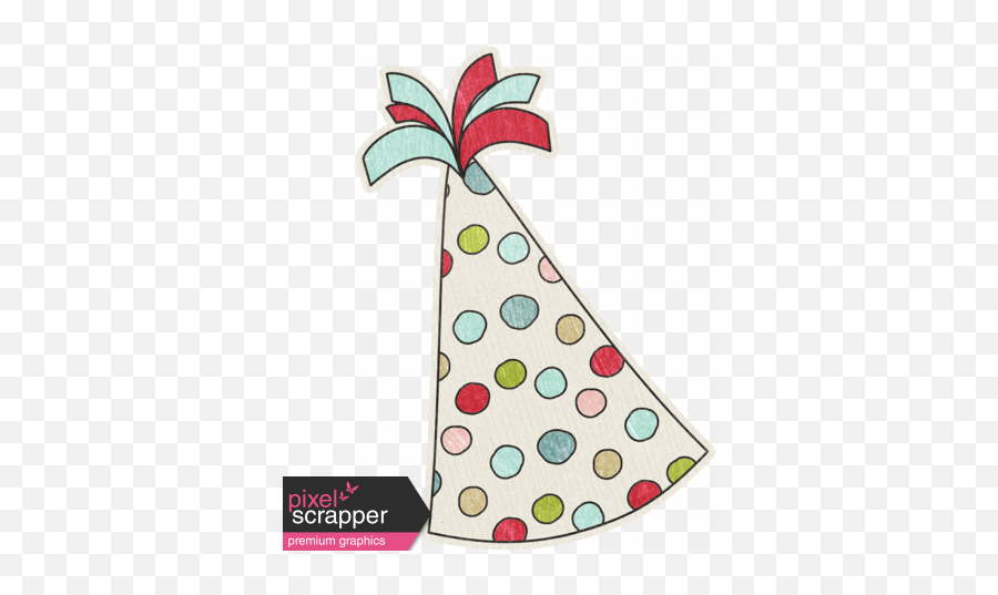 Birthday Wishes - Polka Dot Party Hat Sticker Graphic By Birthday Hat Party Stickers Emoji,Transparent Birthday Hat