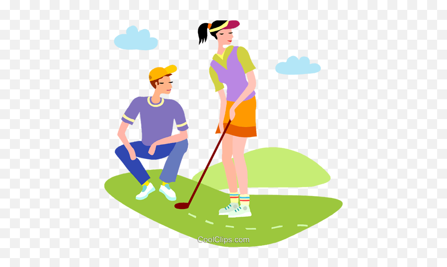 Golf Royalty Free Vector Clip Art - Couple Golfing Clip Art Emoji,Golf Clipart