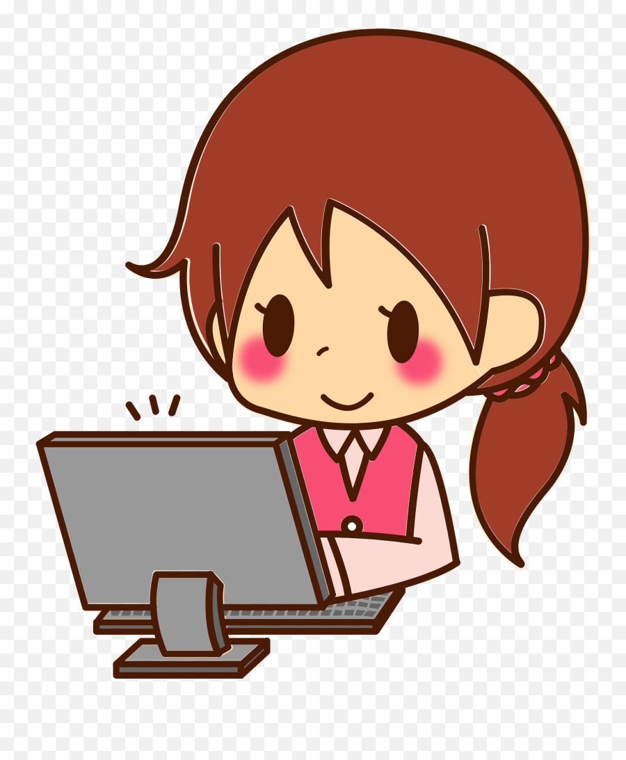 Tracy Office Lady Is Work At Her Desk Clipart Free Emoji,Work Clipart