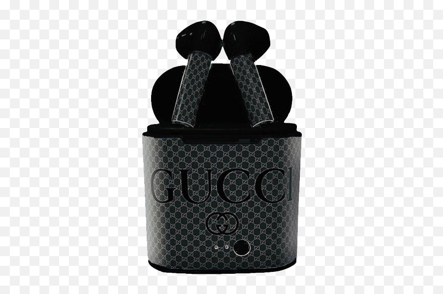 Download Black Gucci Airpods - White Louis Vuitton Neverfull Gucci Emoji,Airpods Png