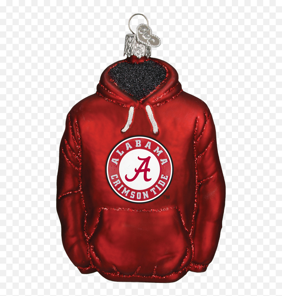 Alabama Crimson Tide Hoodie Glass Christmas Ornament - Hooded Emoji,Alabama Crimson Tide Logo