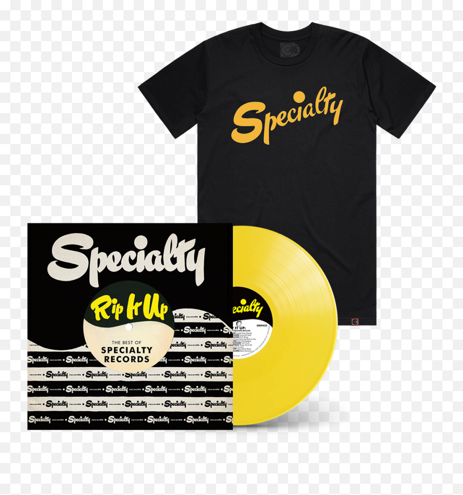 Various Artists - Rip It Up The Best Of Specialty Records Bundle Limited Yellow Vinyl Lp Specialty Logo Tshirt Emoji,Rock Revival Logo