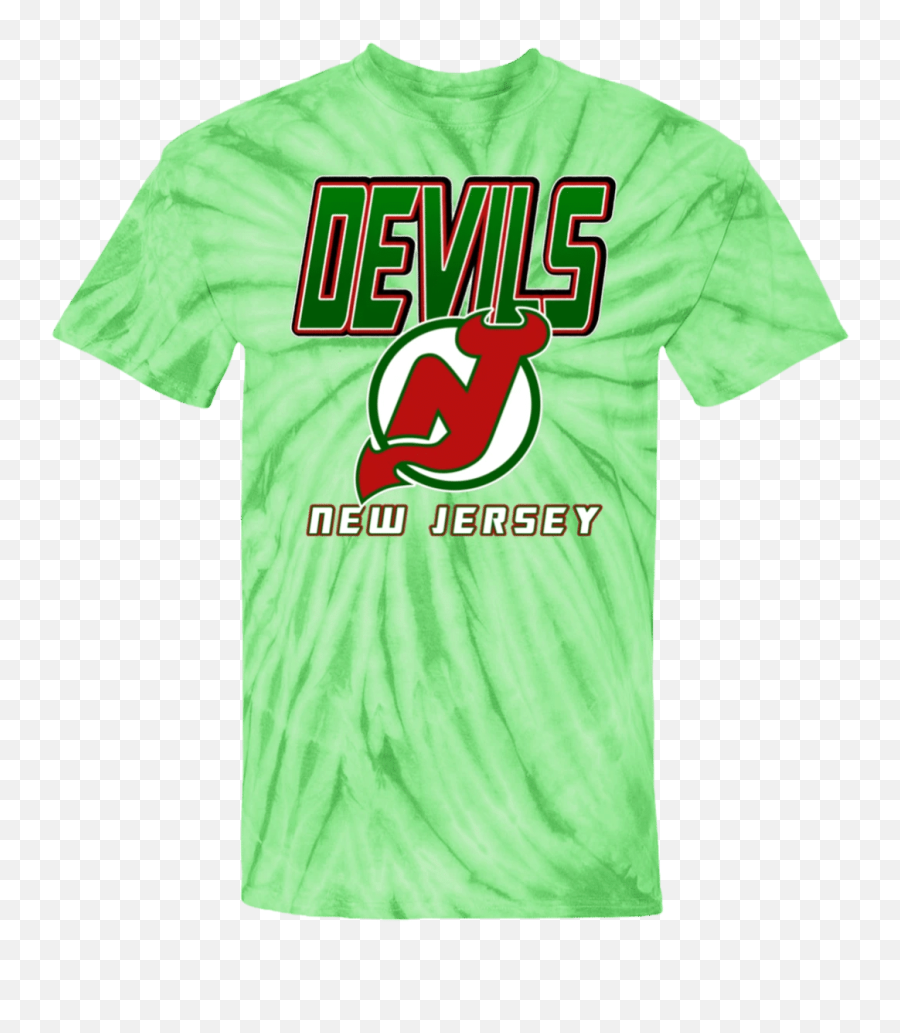 New Jersey Devils 80u0027s Green Retro Nhl Tie - Dye Shirt Emoji,New Jersey Devils Logo Png