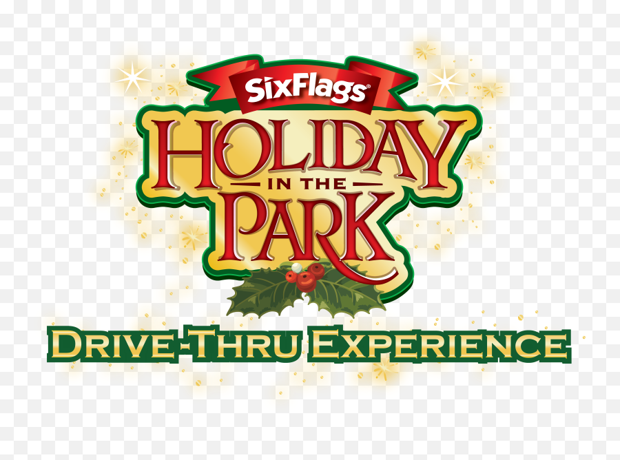 Six Flags Great Adventure Drive Thru - Six Flags Christmas In The Park 2015 Emoji,Six Flags Logo