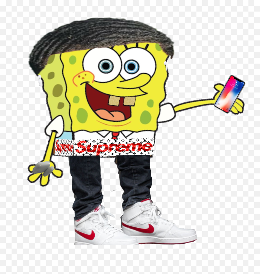 Spongebob Supreme Jordan1 Iphonex Airpods Thug - Happy Emoji,Airpods Transparent Background