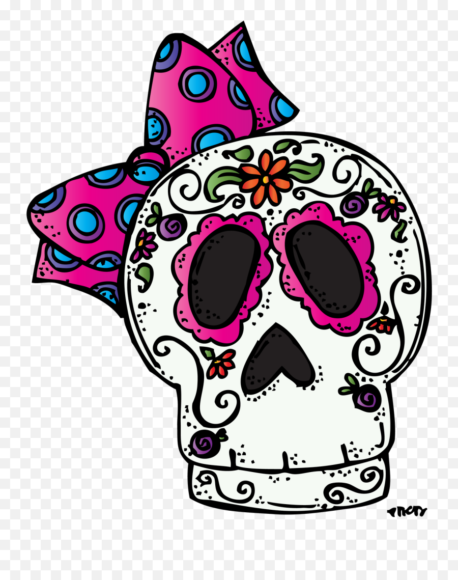 Skull Coloring Pages Clip Art - Melonheadz Dia De Muertos Emoji,Sugar Skull Clipart