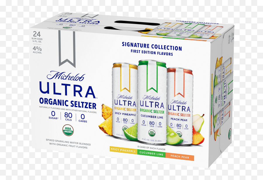 Variety Packs Michelob Ultra Organic Seltzer Variety 24 - 24 Pack Slim Cans Emoji,Michelob Ultra Logo