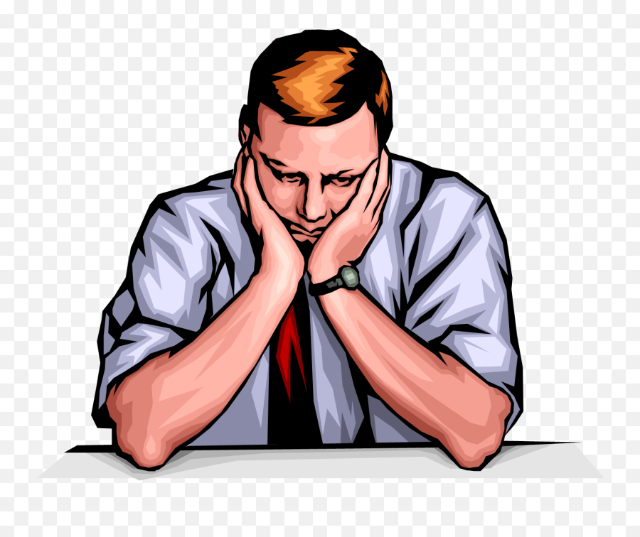 Tired Man Royalty Free Vector Clip Art - Thinking Sad Man Clipart Emoji,Tired Clipart