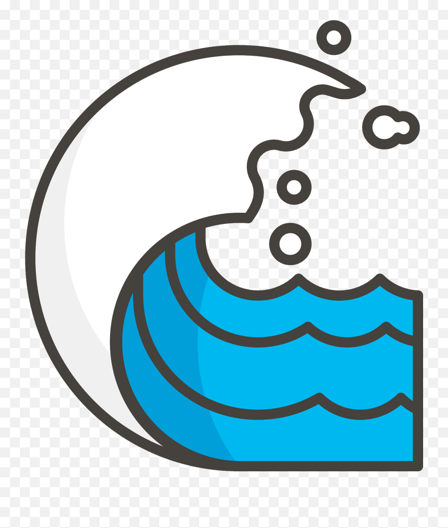 Water Wave Emoji Clipart - Free Wave Icon,Wave Emoji Png