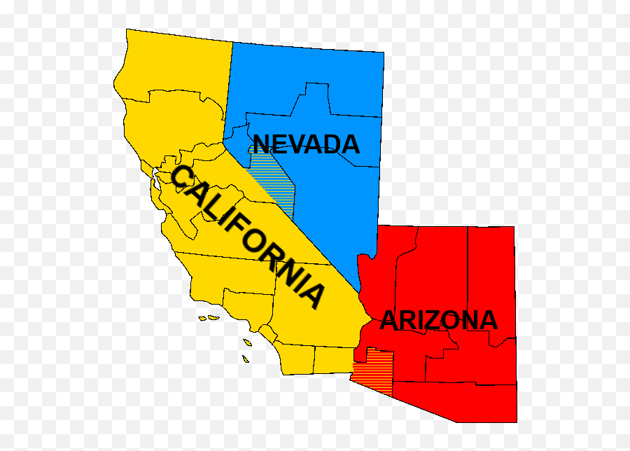 Download Hd Map Of Sierra - California Nevada And Arizona Map Of California Nevada And Arizona Emoji,California Map Png