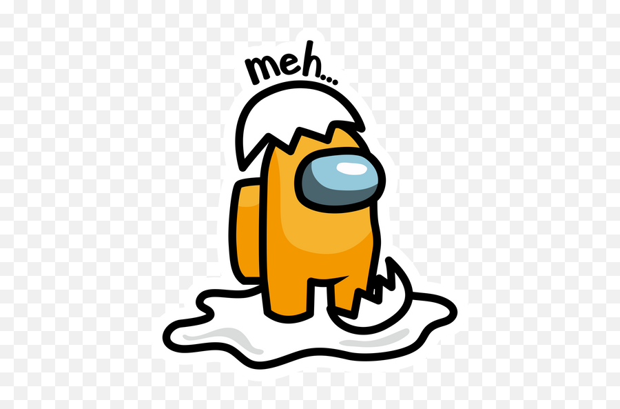 Among Us Gudetama Meh Sticker - Gudetama Among Us Emoji,Gudetama Png