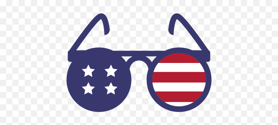 Usa Flag In Round Glasses Flat - Transparent Png U0026 Svg Full Rim Emoji,Round Glasses Png