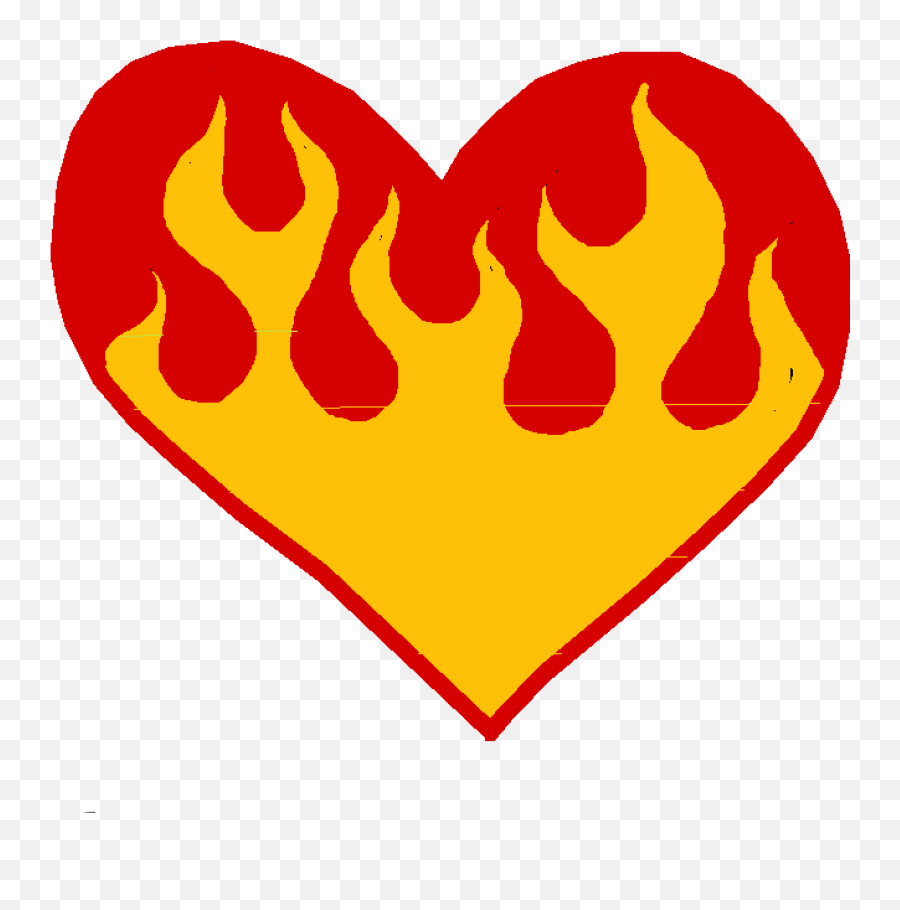 Fire Heart Emoji Transparent Png - Fire Heart Drawing,Fire Emoji Png