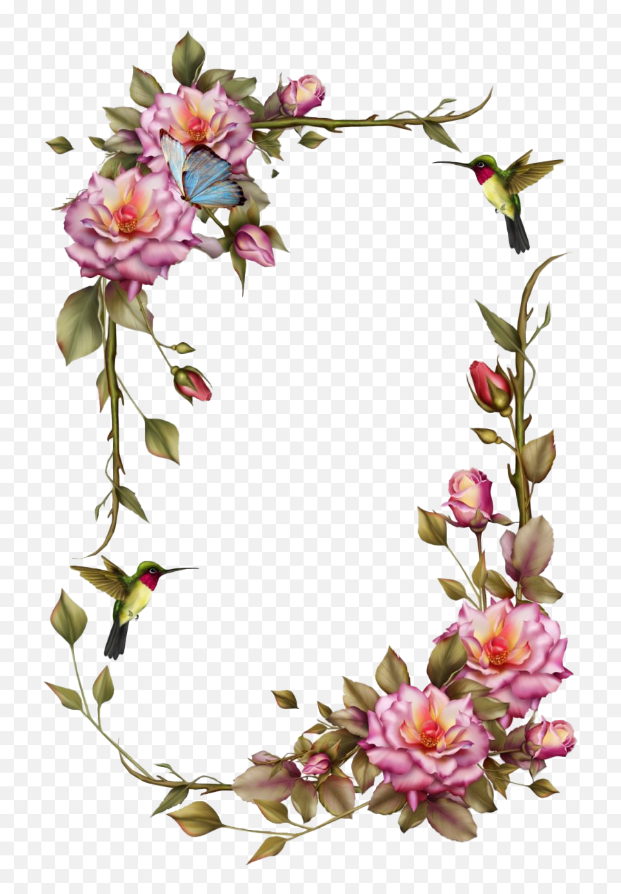 Vintage Floral Frame Png Clipart - Flower Frame Emoji,Vintage Clipart