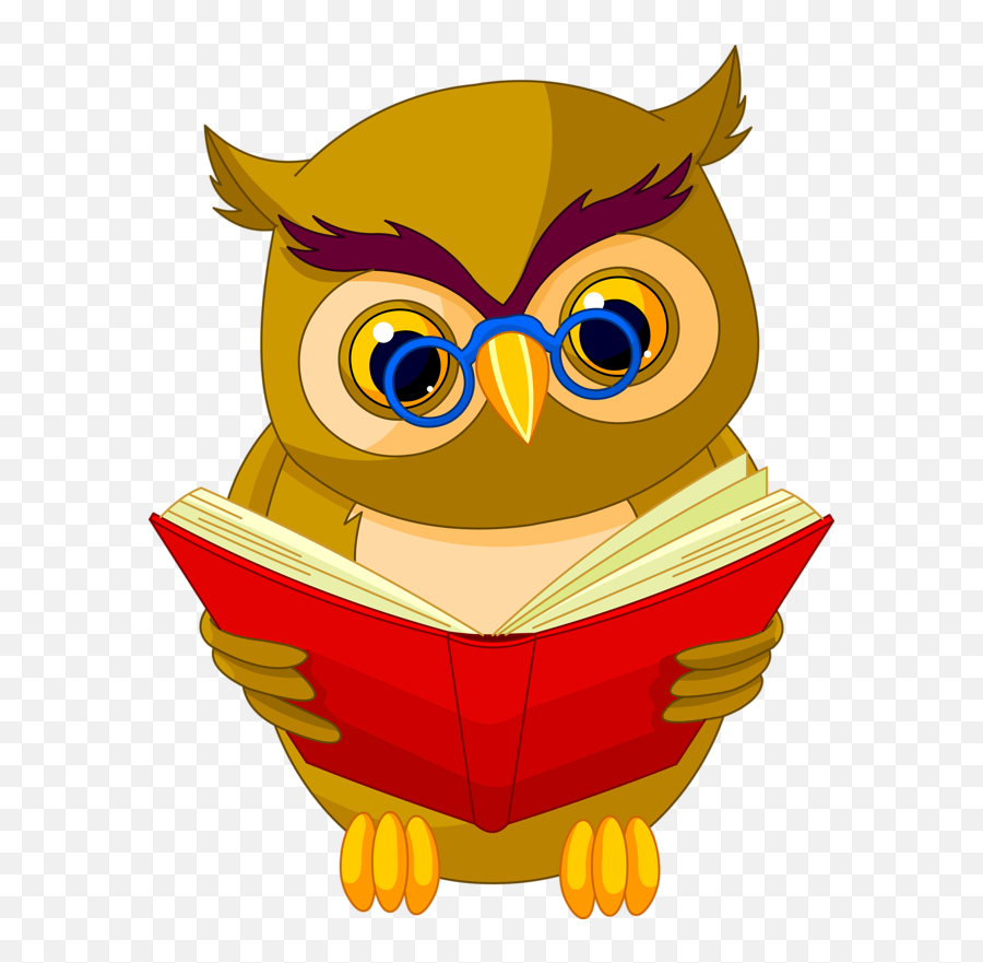 Wise Owl Cartoon Transparent Png Image - Owl Reading Clipart Png Emoji,Owls Clipart