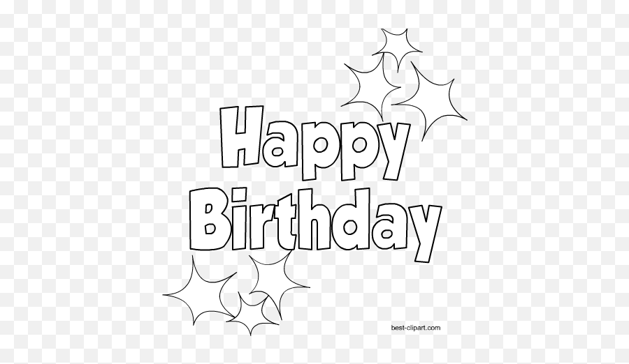 Download Hd Black And White Happy Birthday Png Clipart Image - Happy Birthday Png In Black Emoji,Happy Birthday Png