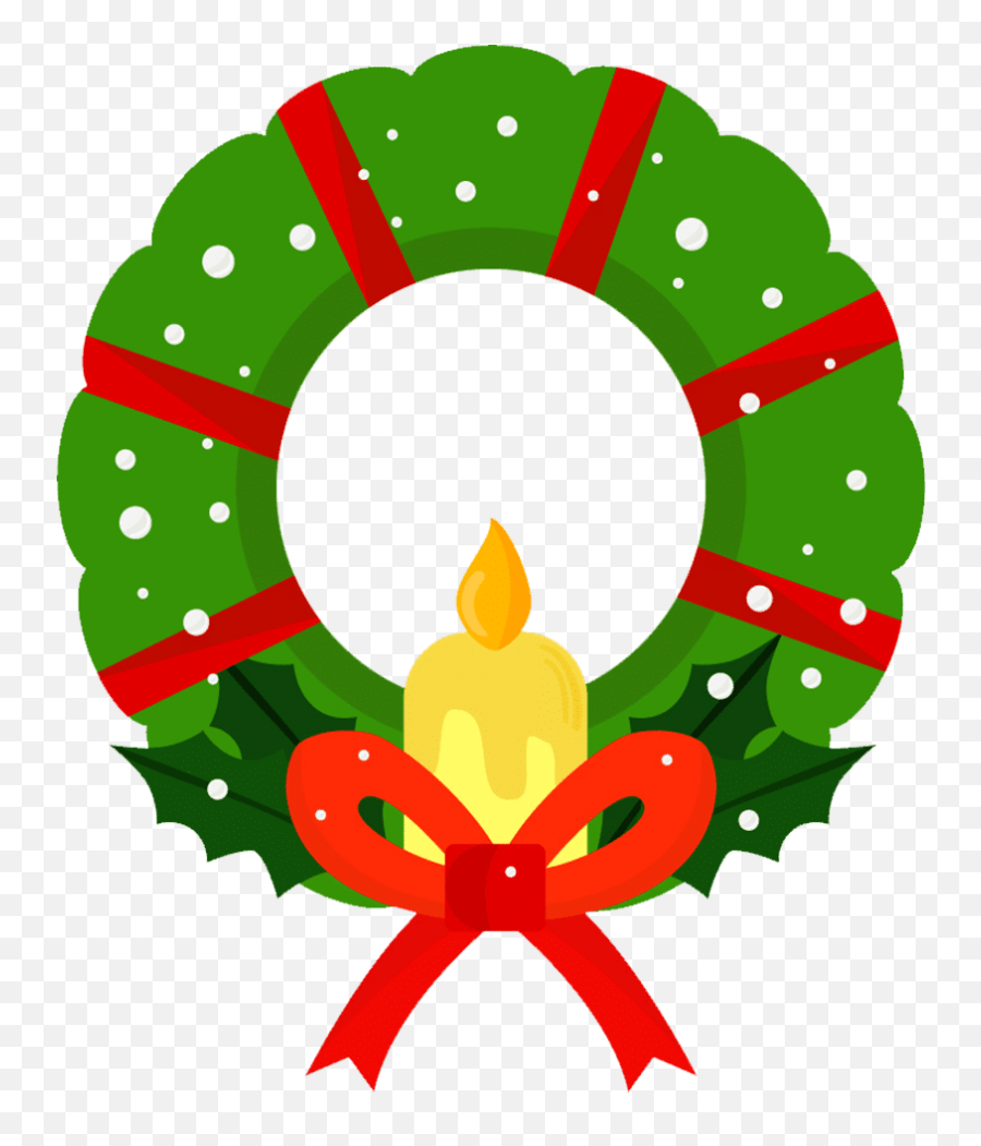 Free Cute Christmas Wreath Clipart - Dot Emoji,Wreath Clipart