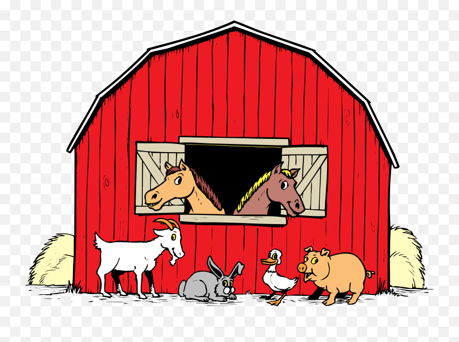 Farm Barnyard Png - Animals In The Barn Clipart Emoji,Farm Clipart