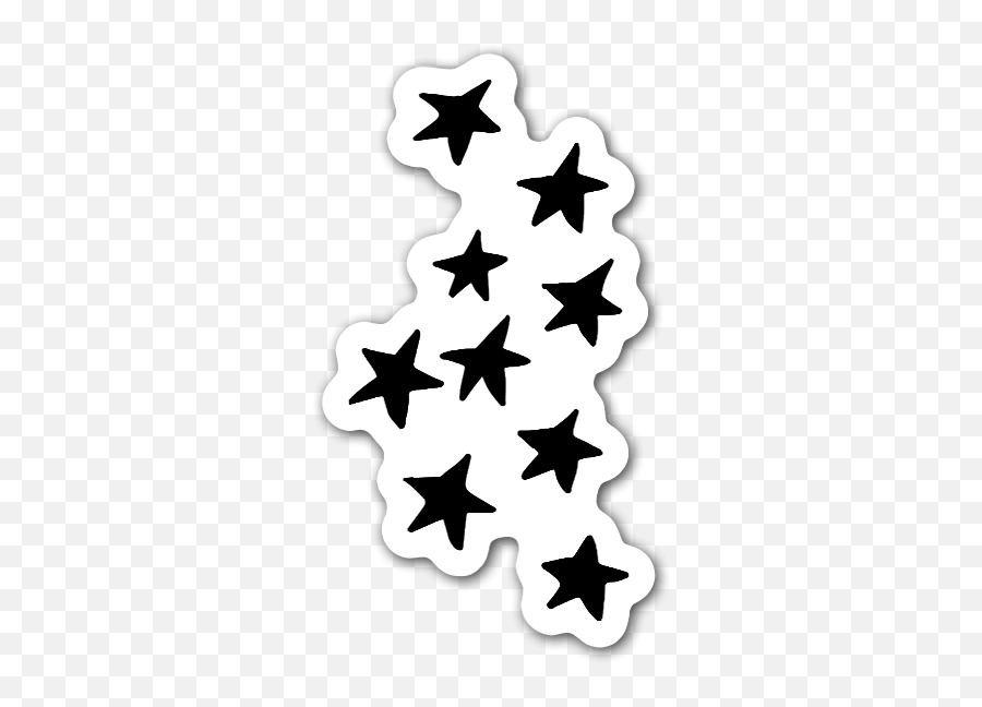 Die Cut Black Star Group - Hand Drawn Star Sticker Emoji,Black Star Transparent