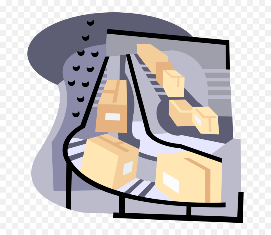 Boxes With Warehouse Conveyor Belt - Vector Image Emoji,Warehouse Clipart
