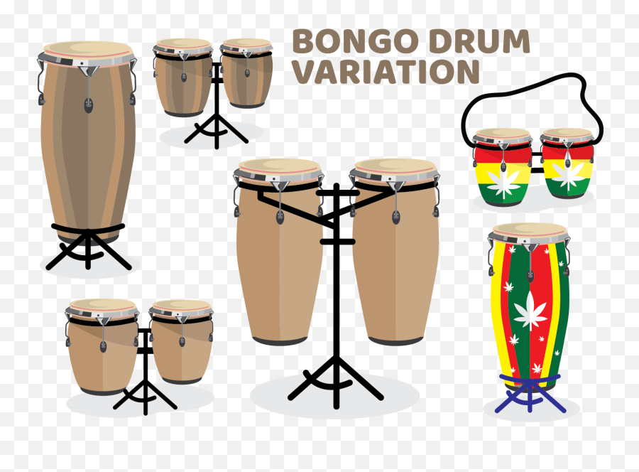 Bongo Drum Variation Pack 212382 - Bongovector Png Emoji,Drum Set Clipart