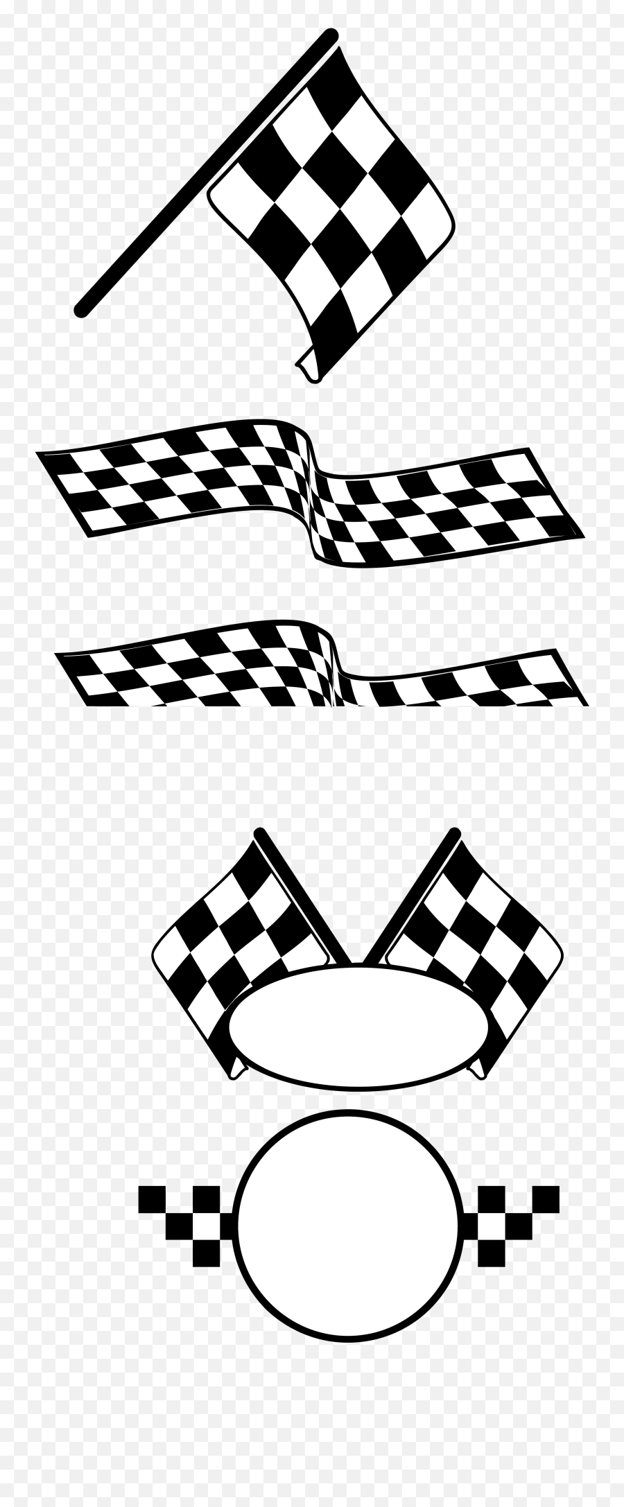 Checkered Flag Banner Png - Auto Racing Vector Cartoon Racing Flags Emoji,Checkered Flag Png
