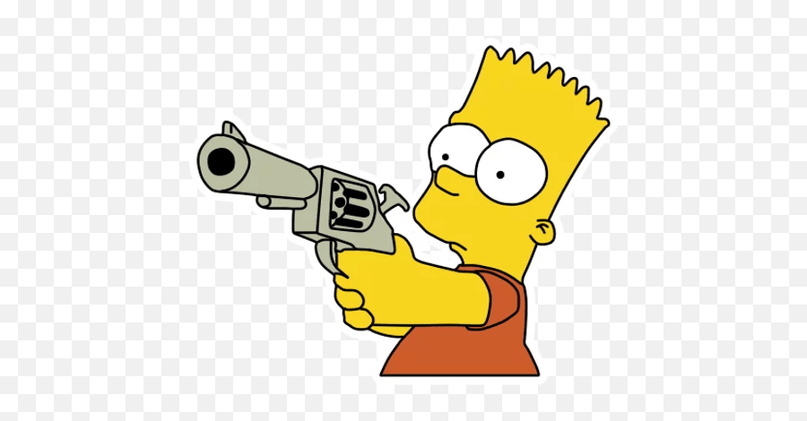 Pin On The Simpsons - Bart Simpson With Gun Emoji,Cartoon Gun Png
