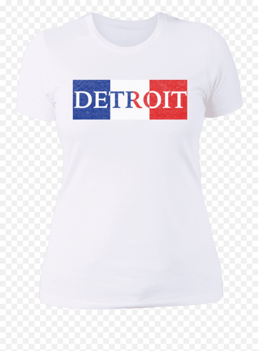 Detroit French Flag Next Level Ladiesu0027 Boyfriend T - Shirt White L Emoji,French Flag Png