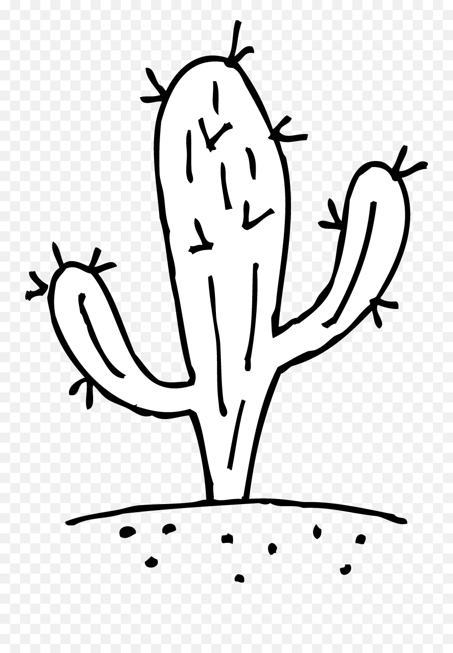Free Cactus Cliparts Download Free - Cactus Cartoon Balck And White Emoji,Cactus Clipart