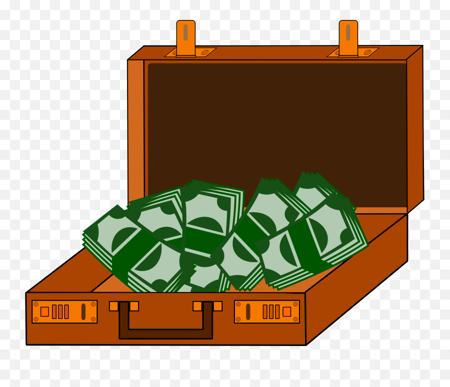 Briefcase Filled With Cash Clipart - Suitcase Of Money Clipart Emoji,Money Clipart